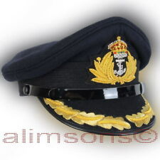 WW2 British Royal Navy Visor Cap-Oakleaves Peek-Blue-All Sizes Available picture