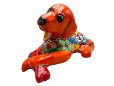 Talavera Dog with Bone Laying Down Mexican Pottery Hand Painted Home Decor 15
