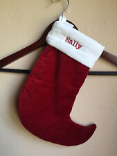 Pottery Barn mini red velvet stocking SALLY mono NWT ivory cuff 2019  read S1 picture
