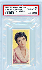 1955 Barbers Tea Ltd. Cinema & T.V. Stars Elizabeth Taylor #7 PSA 10 GEM MINT picture