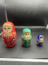 Vintage Russian Matryoshka Nesting Dolls 3 Piece EUC picture