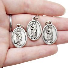 St Saint Agatha Silver Tone Prayer Pendant Medals for Rosary Parts 1 In picture