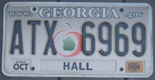GEORGIA 2006 embossed   license plate Cool Repeating numbers   ATX 6969 picture