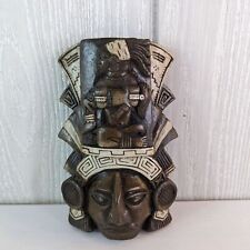VTG Aztec Mayan Mask Carved Stone EUC picture