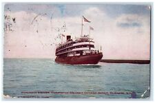 1908 Whaleback Str. Christopher Columbus Entering Harbor Milwaukee WI Postcard picture