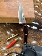 True Saber Maroon Canvas Micarta N2 Neck Knife With Sheath  picture