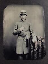 Sixth-Plate Civil War Very Young Soldier Tintype C2332RP picture