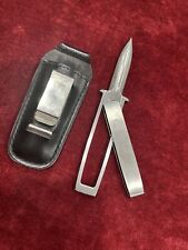 RARE VINTAGE SMITH AND WESSON 6042 SWING BLADE BOOT KNIFE/DAGGER & SHEATH, USA picture