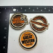 VTG 3 Patches Lot CHICAGO GREAT WESTERN RAILWOOD Patches (Railroad / Train) 46MZ picture