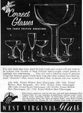 West Virginia Glass Crystal Footed Hollow Stem Champagne Burgundy 1959 Print Ad picture
