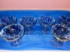 Vintage Short-Stemmed Iridescent Champagne Glasses Set of 6 PERFECT & BEAUTIFUL picture