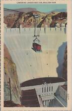 Postcard Lowering Loaded Box Car Boulder Dam NV Nevada  picture