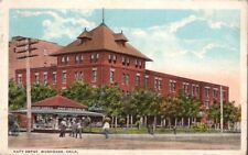 Muskogee Oklahoma Katy Railroad Depot ca. 1910s Postcard Train Station picture