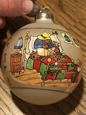 Vintage 1982 Paddington Bear Eden Toys Glass Ball Christmas Tree Ornament picture