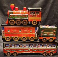 Silver Crane Co Holiday Express 2512 Set of 4 Tin Train Locomotive 2006 picture