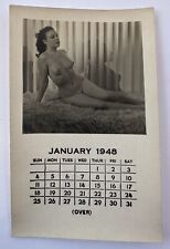 Pinup January 1948 Nude Calendar Original Vintage Photo EXPLICIT picture