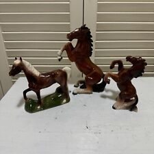Lot of 3 Vintage Porcelain Horse Figurines Unmarked picture