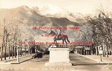 CO, Colorado Springs, Colorado, RPPC, General Palmer Statue, Sanborn Photo picture