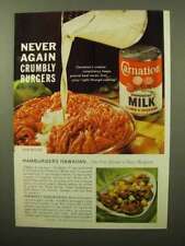 1964 Carnation Evaporated Milk Ad - Crumbly Burgers picture