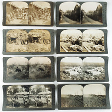World War One Stereoview Lot of 8 Soldiers Battlefield Ruins WWI France D2122 picture