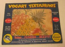 1950's VOGART TEXTILPRINTS Hot Iron Transfer Pattern FRUITS New in Package picture