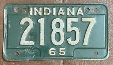 Indiana 1965 MOTORCYCLE License Plate # 21857 picture
