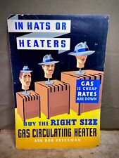 1940s/50s Store Advertising Poster Board for Gas Circulation Heaters picture