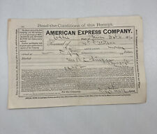 Antique 1890 Receipt Invoice American Express Company 2 Sided picture