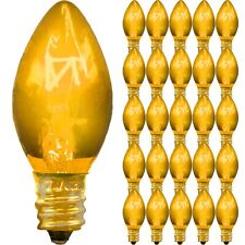 C-7 CLEAR YELLOW TWINKLE LIGHT BULBS BRAND NEW C7 E12 FLASHING CHRISTMAS LIGHTS picture