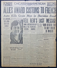 1923 Chicago Front Page - Actor Wallace Reid Death & Last Words picture