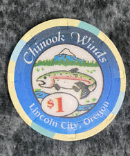 Chinook Winds $1.00 Salmon Fish Casino Chip Lincoln Oregon picture