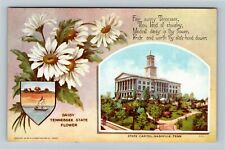 Nashville TN-Tennessee, State Capitol, State Flower Vintage Souvenir Postcard picture