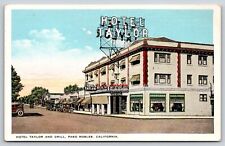 Paso Robles California~Hotel Taylor & Grill Restaurant Street View~Vintage PC picture