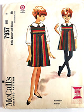 McCall's 7937 Size 8 Bust 26 Girl's Sleeveless Dress Jumper Blouse Helen Lee picture