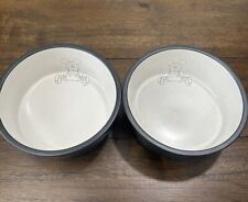 Disney Pottery Barn Mickey Mouse Dog Bowls Black White Set Of 2 picture
