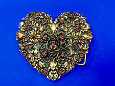 Heart Shaped Vintage 2007 X-262 Rhinestone accented RARE~ Bergamot Belt Buckle picture