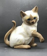 Vintage Royal Crown Siamese Cat Blue Eyes Porcelain Figurine 6.5