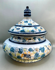 Vintage Maitland Smith Celadon Porcelain Lidded Vessel Urn Centerpiece Flowers picture