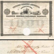Illinois Central Bond signed by Robert Schuyler - Autographed Stocks & Bonds picture