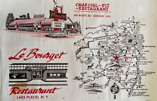 1960s Vintage Le Bourget Restaurant Lake Placid NY Charcoal Pit Paper Placemat picture