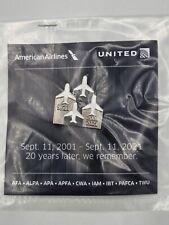 American & United Airlines 20 Year Anniversary 9/11 Memorial Pin 911 20th - New picture