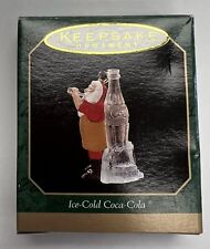1997 Ice-Cold Coca-Cola Santa Ice Sculpture Hallmark Miniature Ornament picture