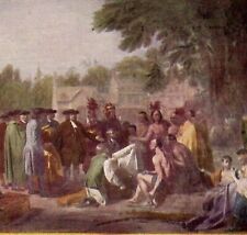 Postcard Independence No. 10 Benjamin West Famous Painting William Penn's Treaty picture