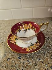 Multicolor floral tea cup&saucer/Coalport, England, numbered picture