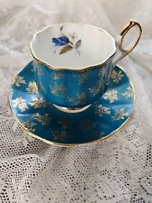 Vintage Elizabethan Teal And Gold Tea Cup And Saucer picture