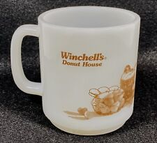 Vintage Winchell's Donut House White Milk Glass Glasbake Coffee Mug     picture