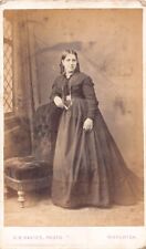 Victorian Woman In Black Holding Card G.B.Davies Woolwich Cdv Card Photograph picture