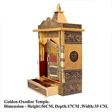 Wooden Handmade Golden Sheet Temple Pooja Ghar Mandap For Worship Home Decor picture