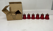 Vintage Set Of 6 Red Starlight Glass Peg Voltive Crystal 6 Piece 1190-1BD picture