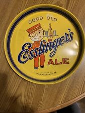 Vintage Esslinger’s Ale 12” Metal Beer Tray - Esslinger’s Inc Philadelphia, PA picture